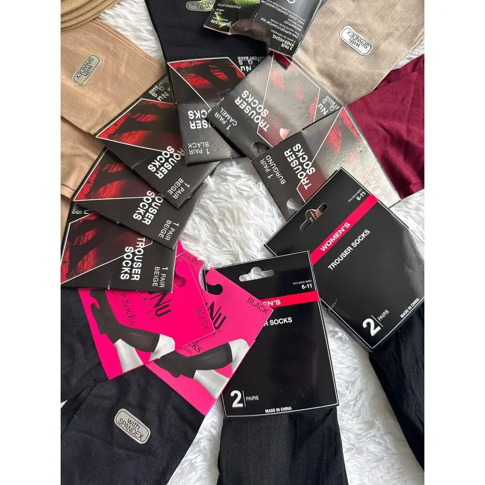 1990s Women’s Hosiery Wardrobe Bundle 19 Pairs Trouser & No Show Socks New 9-11